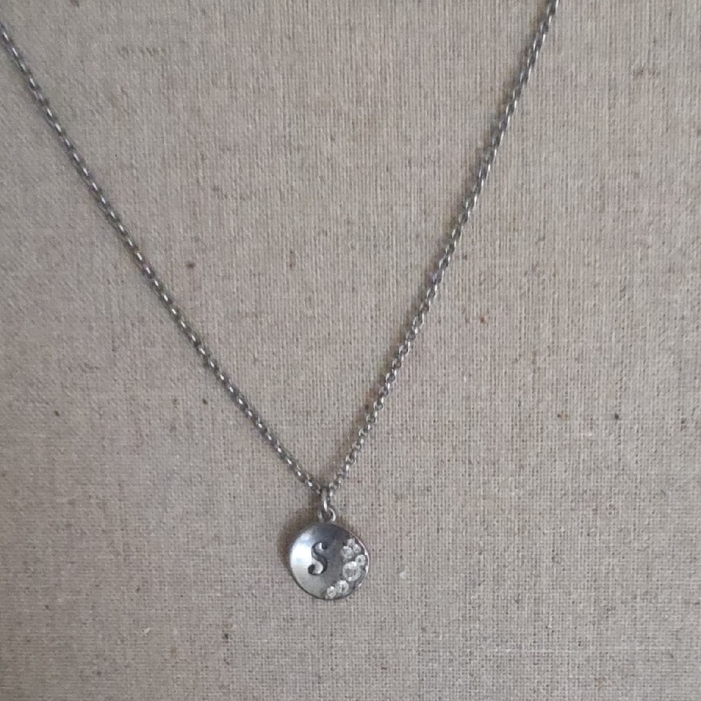 Plunder Silver Initial Pendant Necklace - Picture 2 of 2